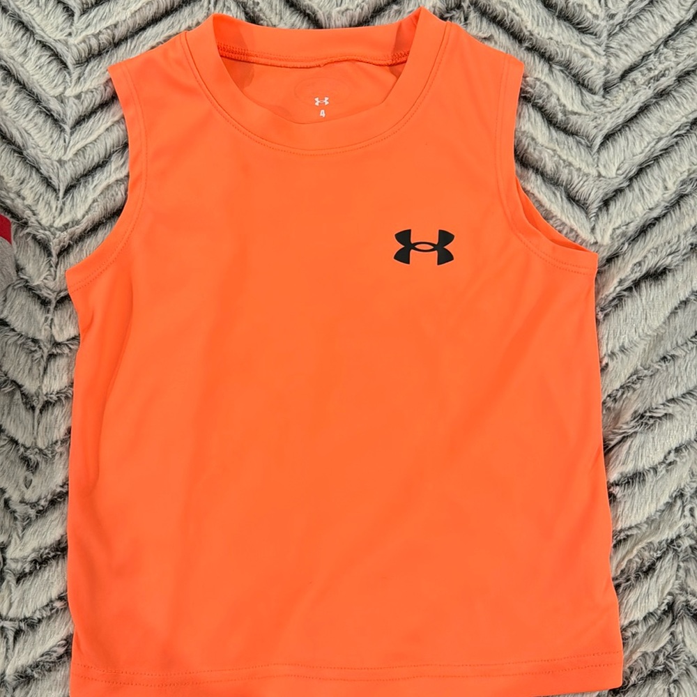 Boys under Armour size 4 muscle tank neon orange